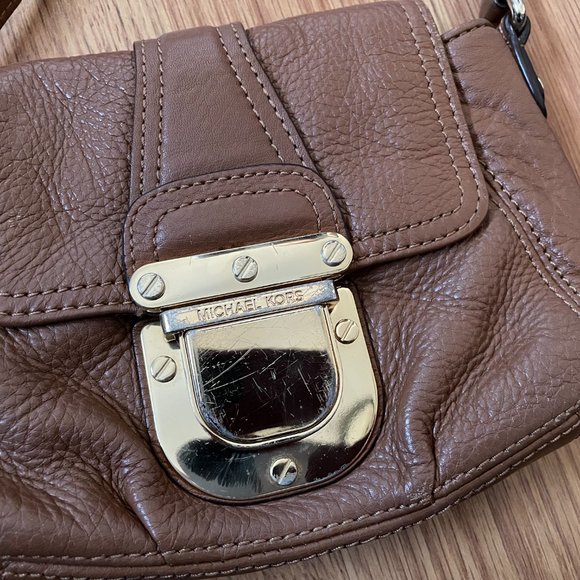 Michael Kors Small Gold Buckle Crossbody Purse - Picture 2 of 12